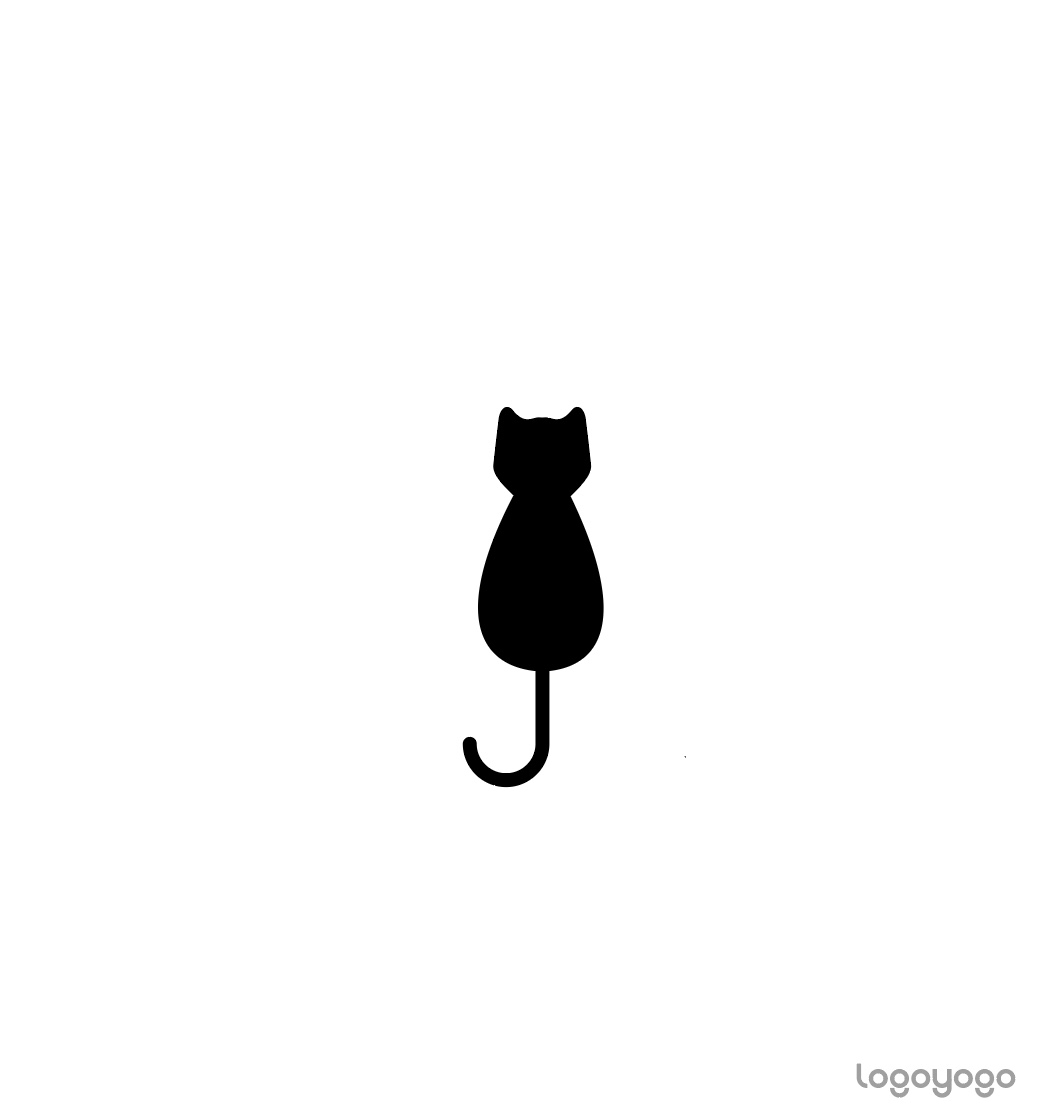 고양이 뒷모습 아이콘 로고 일러스트 Ai 다운로드 - 로고요고